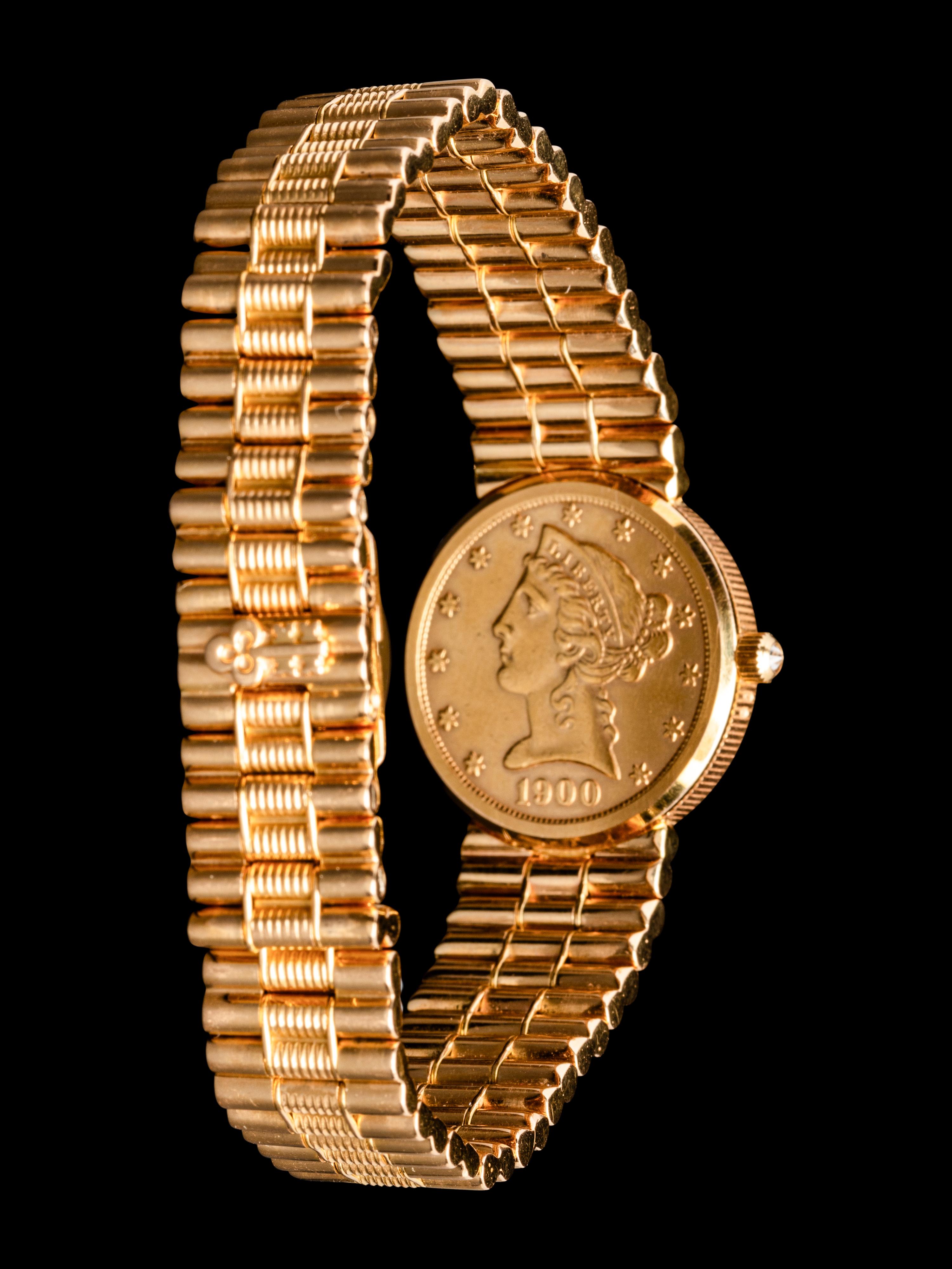 CORUM, 18K YELLOW GOLD US $5 COIN WATCH