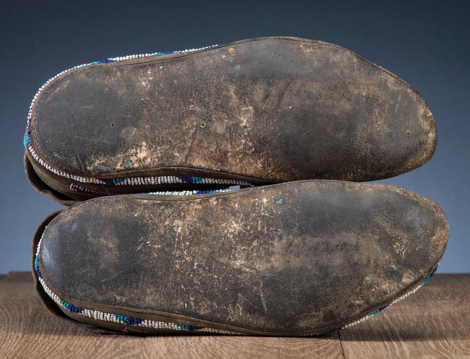 Kiowa Beaded Hide Moccasins