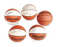 A Collection of Basketball Hall of Fame Signed Items (JSA)