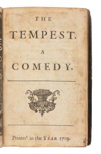 SHAKESPEARE, William (1564-1616). The Works of Mr. William Shakespear. Nicholas Rowe, editor. London: Jacob Tonson, 1709. [ With :] [ The Works…Volume the Seventh . London: E. Curll and E. Sanger, 1710].