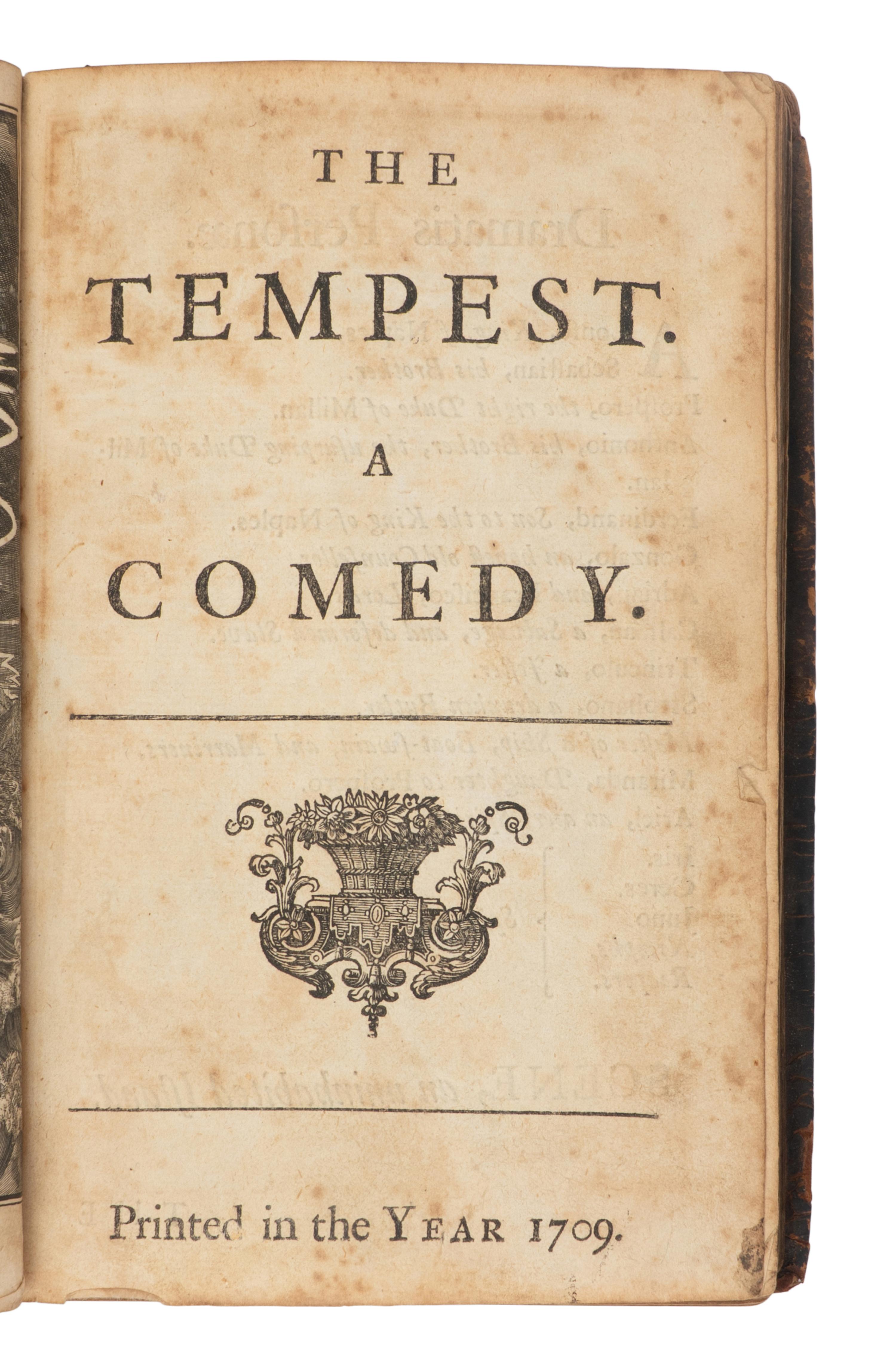 SHAKESPEARE, William (1564-1616). The Works of Mr. William Shakespear. Nicholas Rowe, editor. London: Jacob Tonson, 1709. [ With :] [ The Works…Volume the Seventh . London: E. Curll and E. Sanger, 1710].