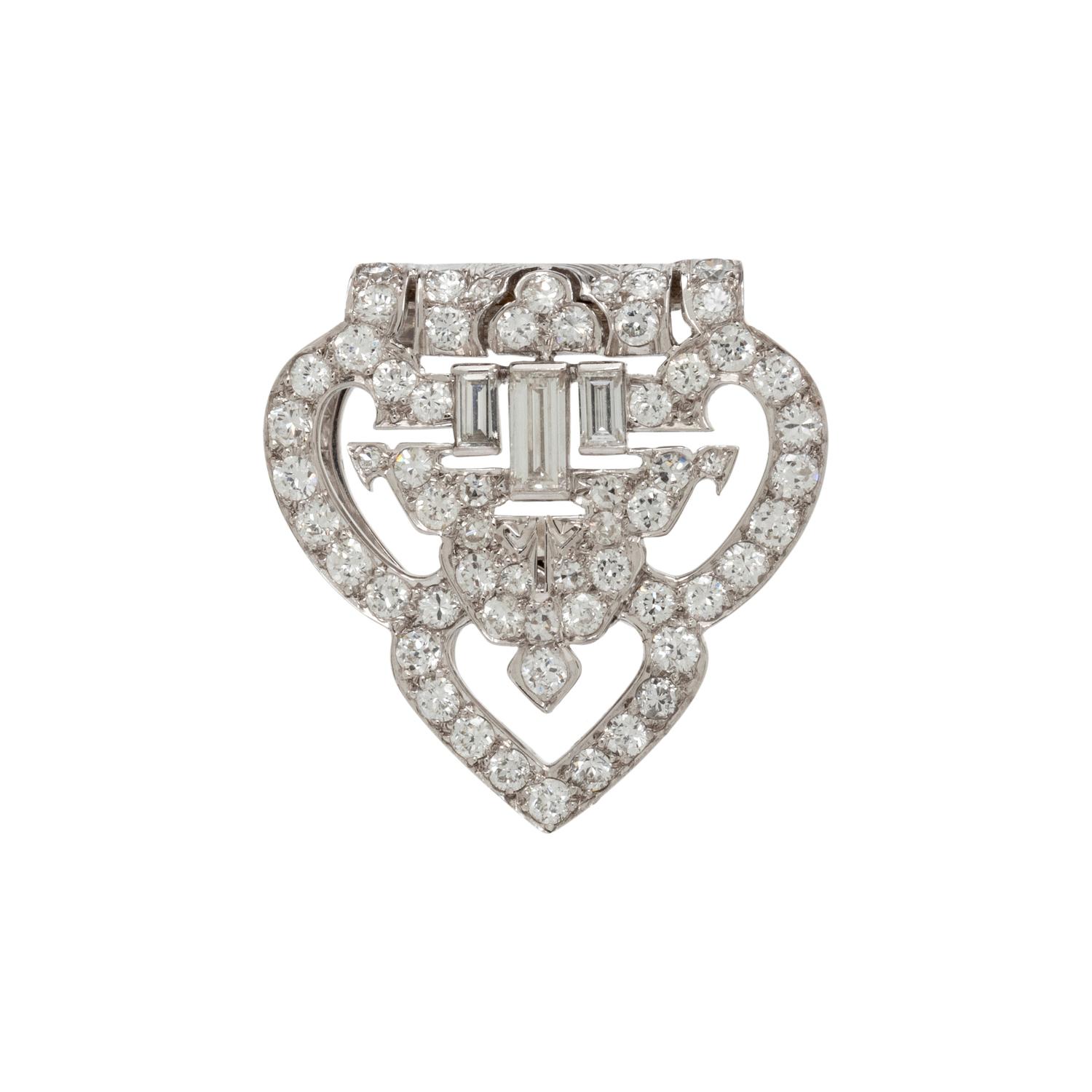 ART DECO, DIAMOND AND WHITE GOLD DRESS CLIP