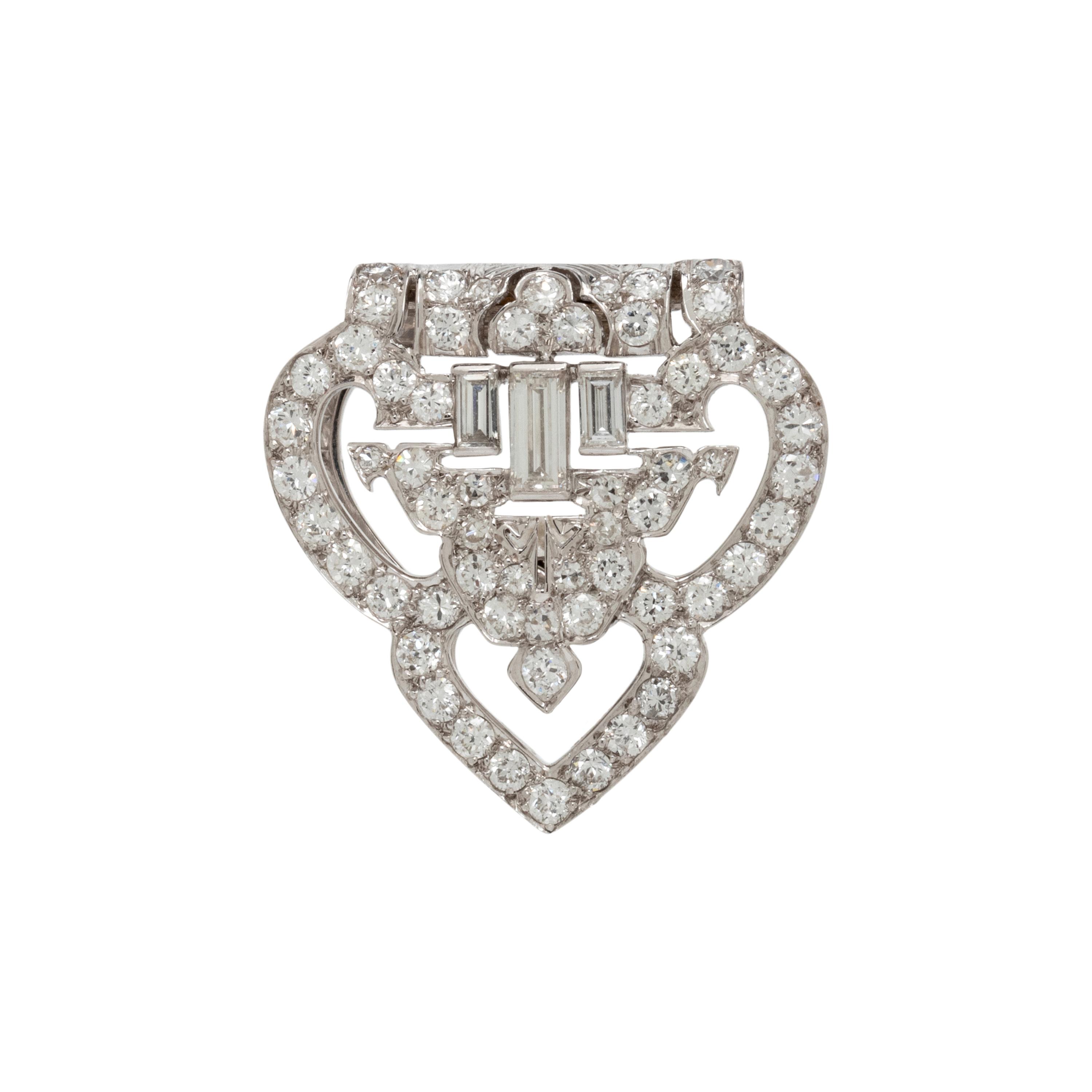 ART DECO, DIAMOND AND WHITE GOLD DRESS CLIP