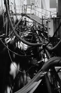 Luca Campigotto (born 1962) Marghera: Fincantieri ship under construction (with entanglement of tubes), 1997