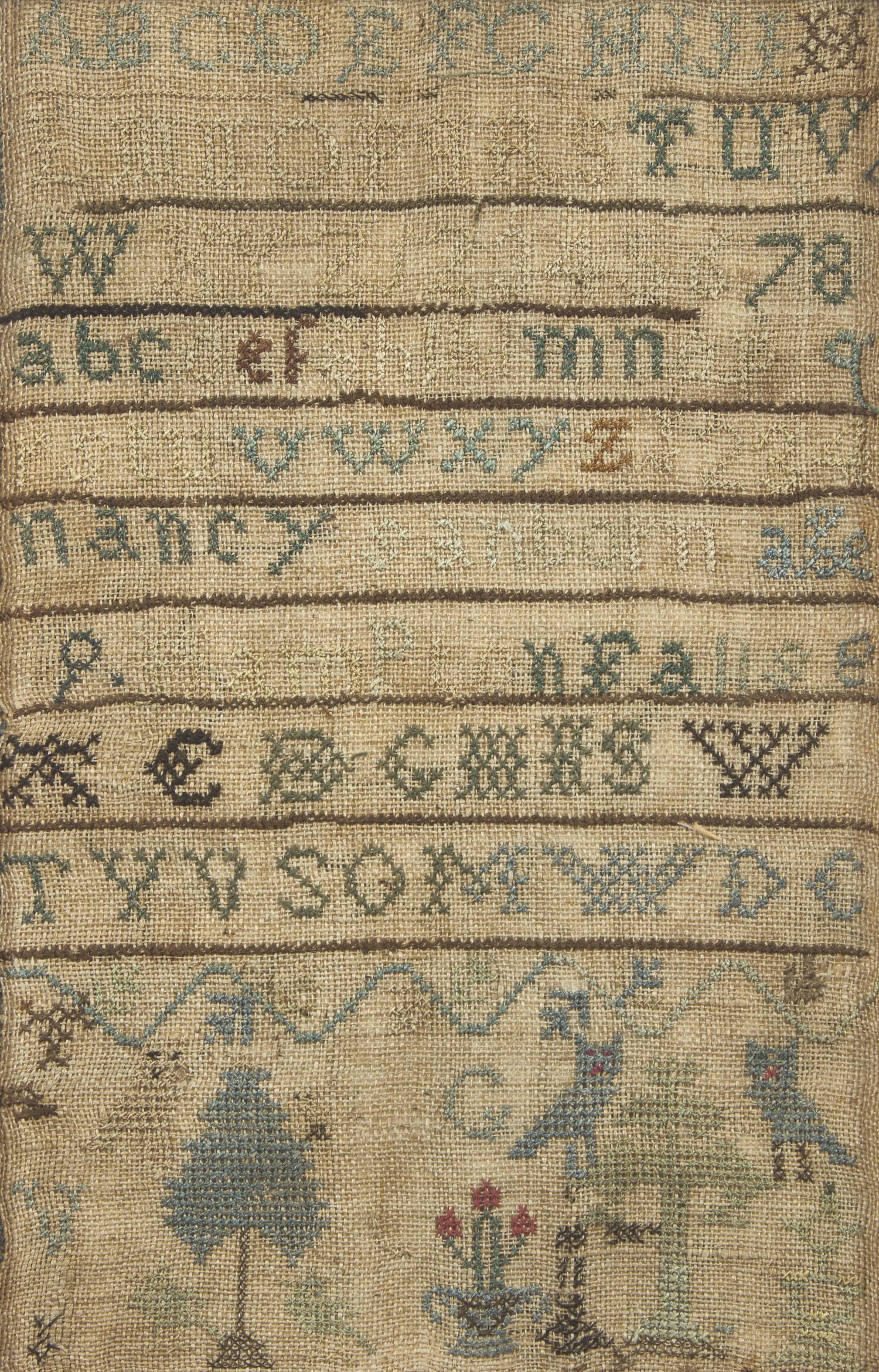 A Group of Four American Needlework Samplers, Early 19th Century