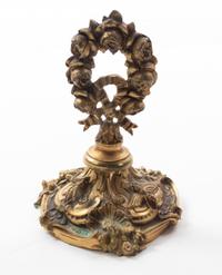 A Continental Gilt Bronze and Alabaster Chandelier