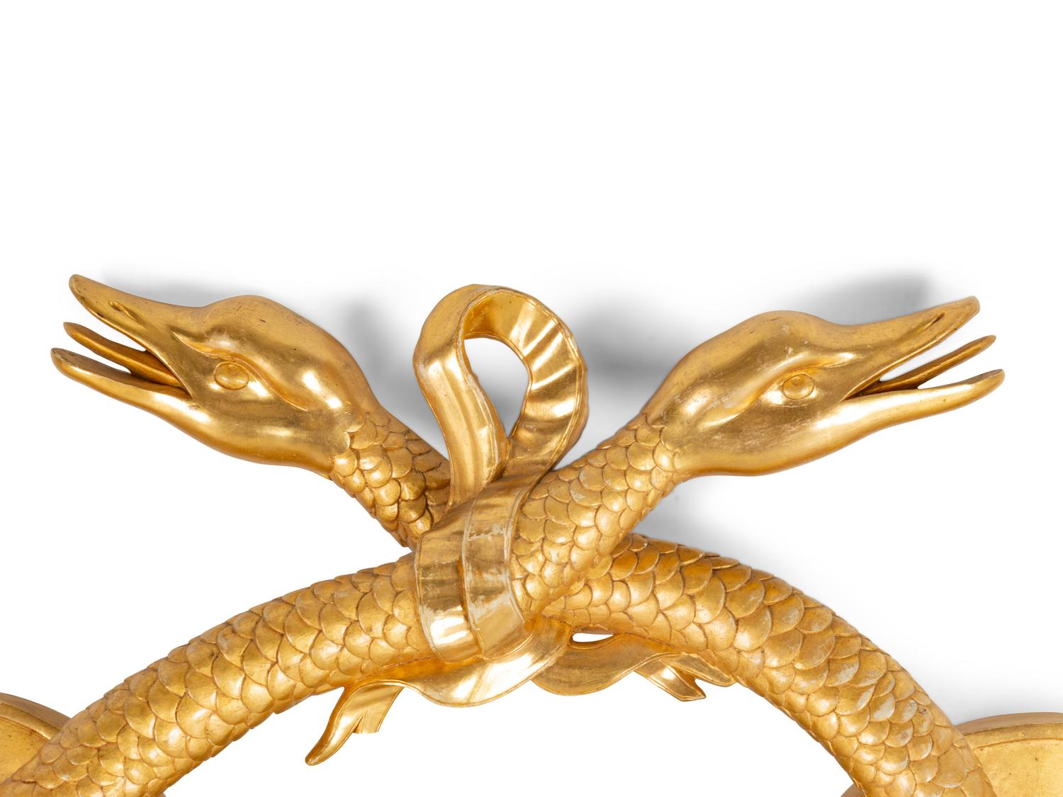 A Russian Serpent Carved Giltwood Ornament