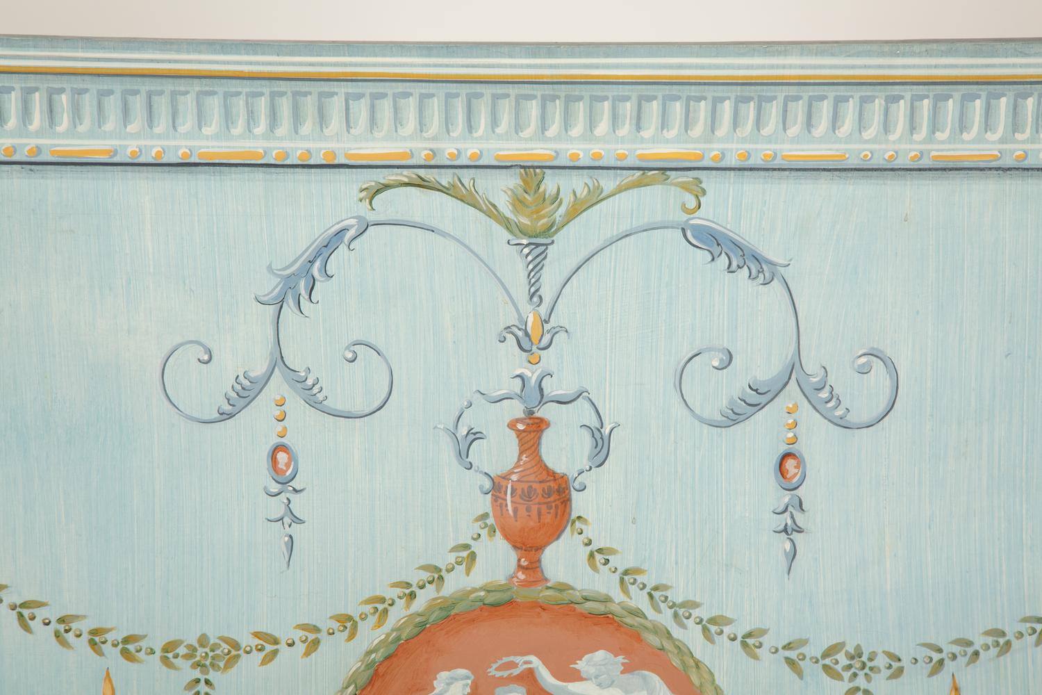 A Pair of Neoclassical Style Painted Wood Panels