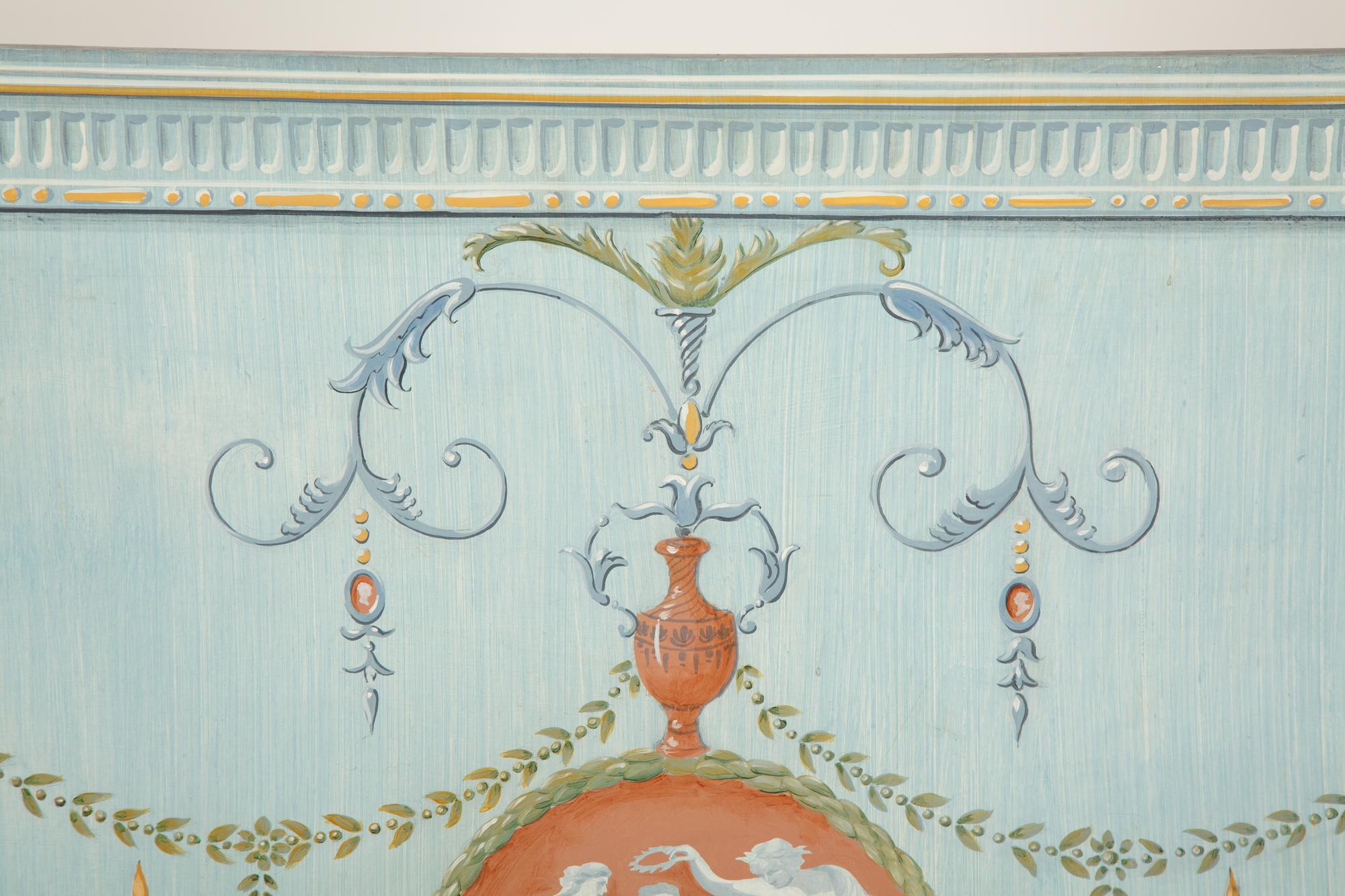 A Pair of Neoclassical Style Painted Wood Panels