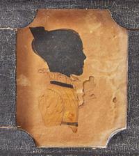 American School 19th century, Three Profile Silhouettes of Young Girls