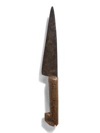 Plains Knife, with Figural Wood Handle
