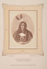 Alexander Gardner (Scottish-American, 1821-1882) — Studio Portrait of One Afraid of the Eagle, Vua-Lluh-Ko-Ke-Pah . Washington, DC ca 1870