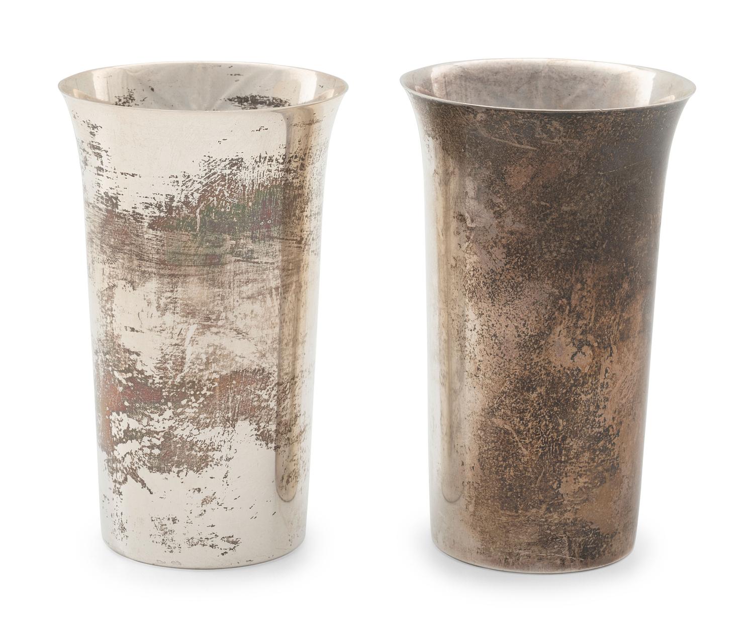 A Pair of American Silver Tumblers
