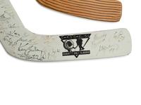 A Group of Chris Chelios Charity Golf Outing Multi Signed Autograph Hockey Sticks