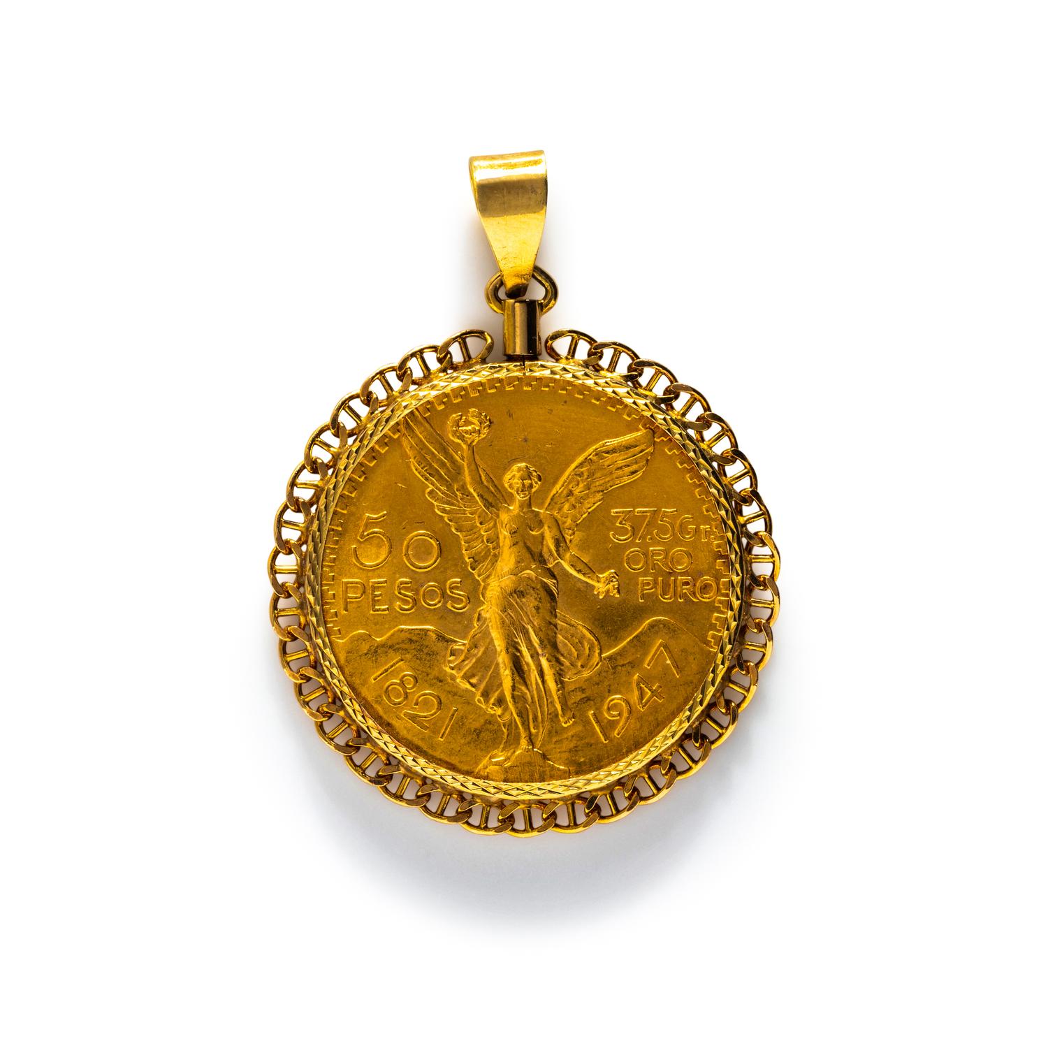 YELLOW GOLD COIN PENDANT