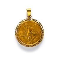 YELLOW GOLD COIN PENDANT