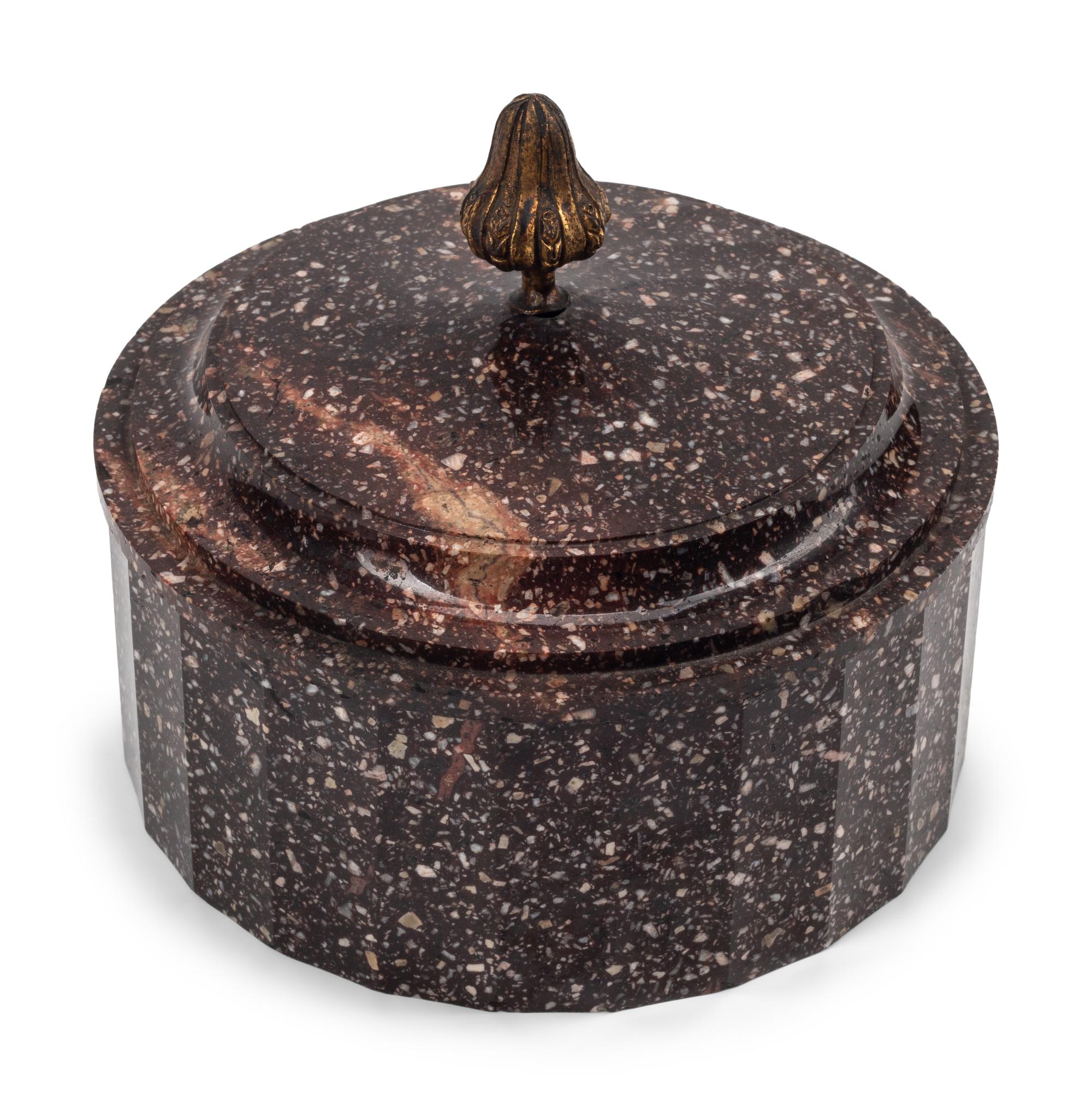 A Continental Faceted Porphyry Circular Box