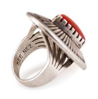 Sterling Silver Coral and Spiny Oyster Rings