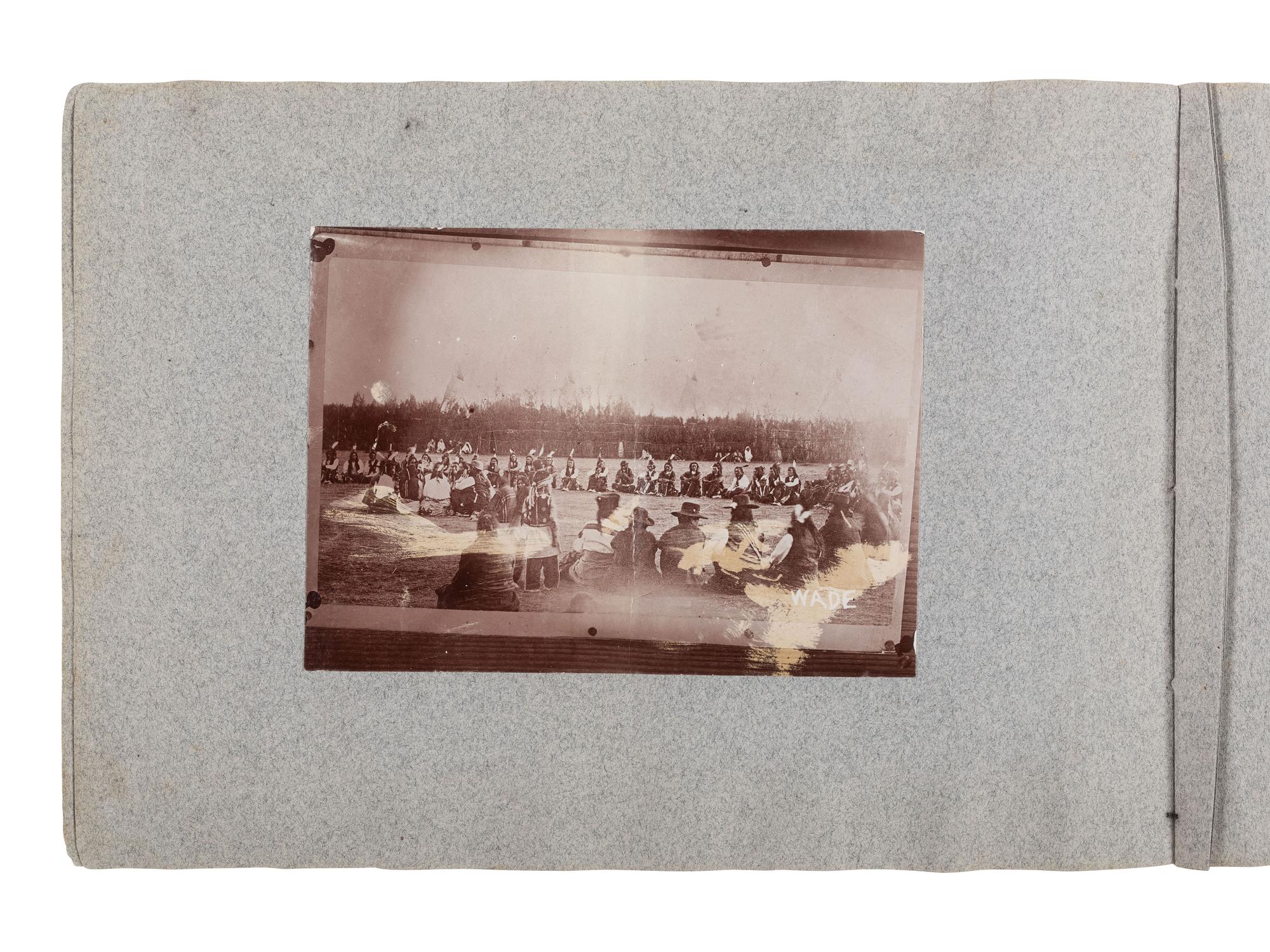 [NATIVE AMERICANS]. Album containing 25 photographs of Native American subjects from Indian Territory, incl. 2 images of Geronimo and works by Lenny & Sawyer and Will Soule.