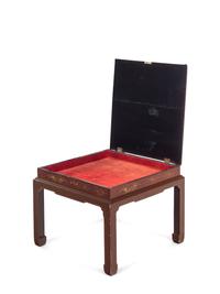 APPROVED FOR DONATION A Chinese Export Lacquer Box on a Later Stand