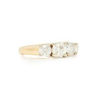 YELLOW GOLD AND DIAMOND THREE STONE RING