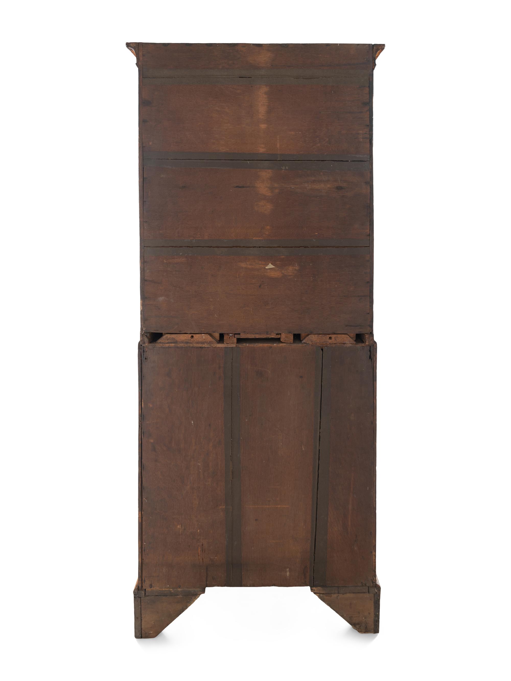 A George I Burl Walnut Bureau Cabinet