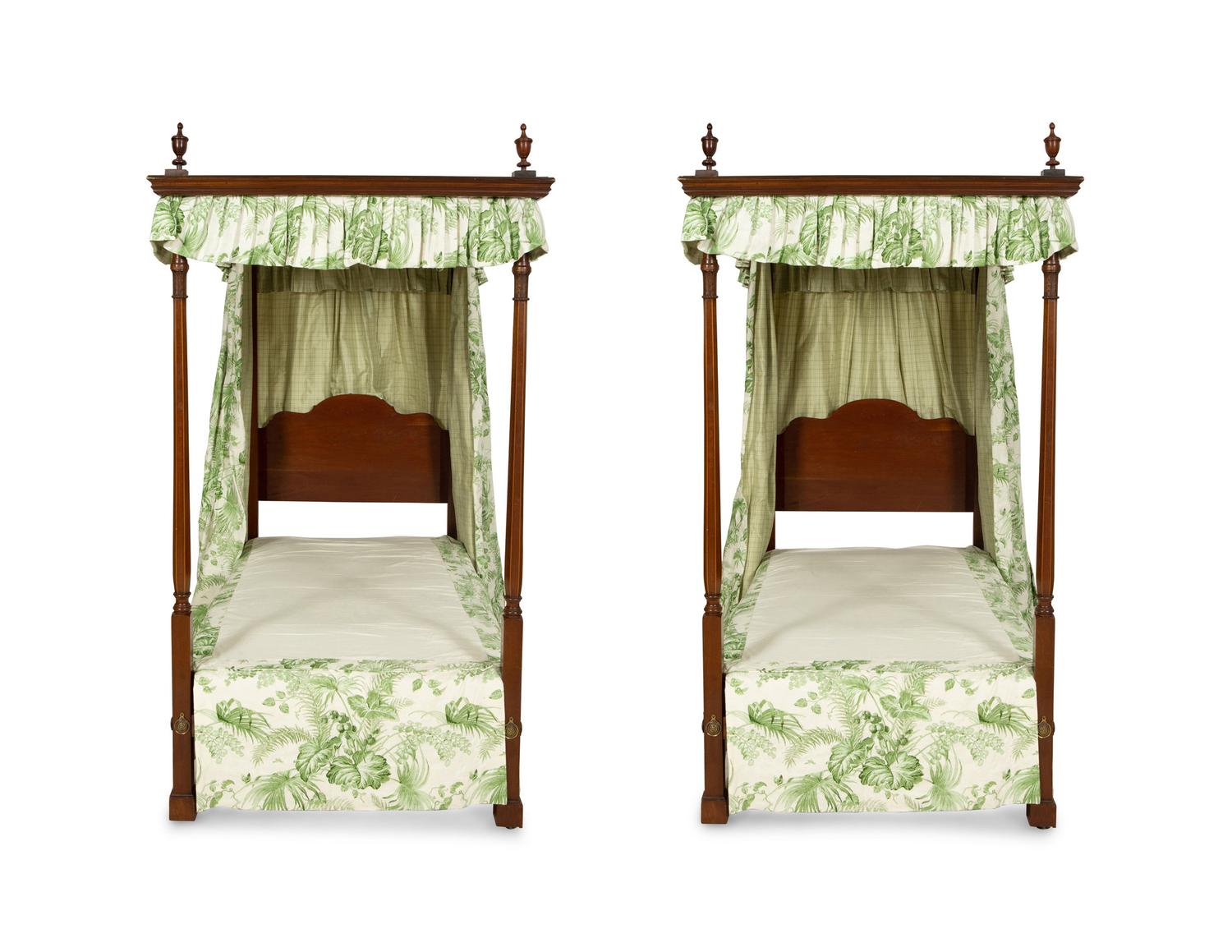 A Pair of George III Style Mahogany Tester Beds
