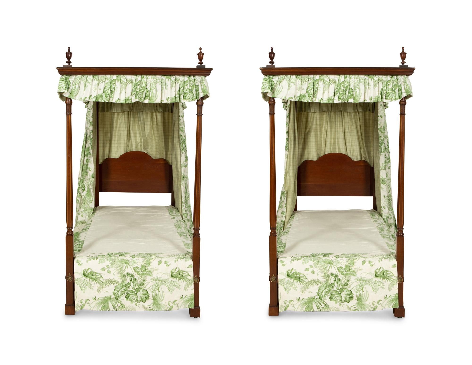 A Pair of George III Style Mahogany Tester Beds