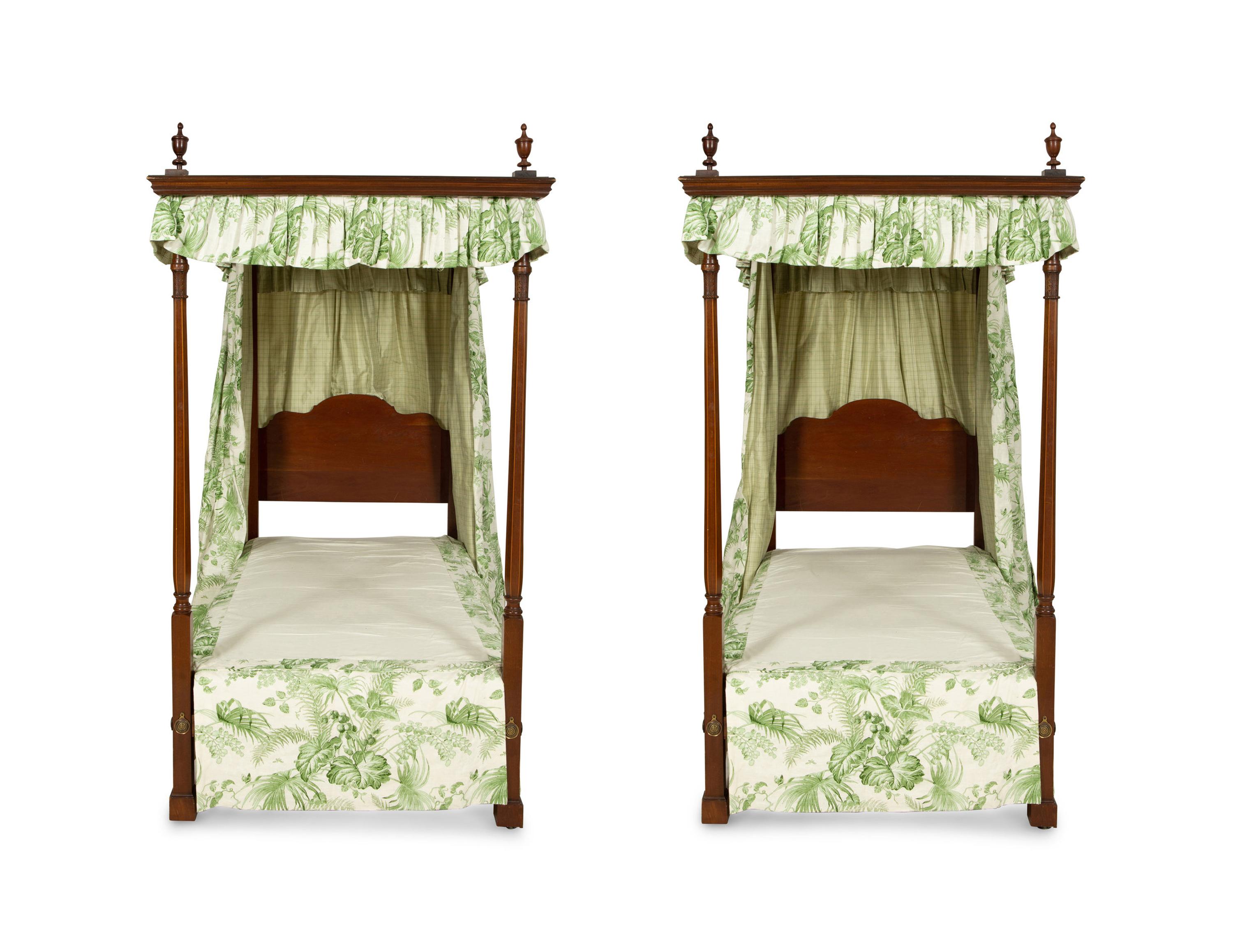 A Pair of George III Style Mahogany Tester Beds