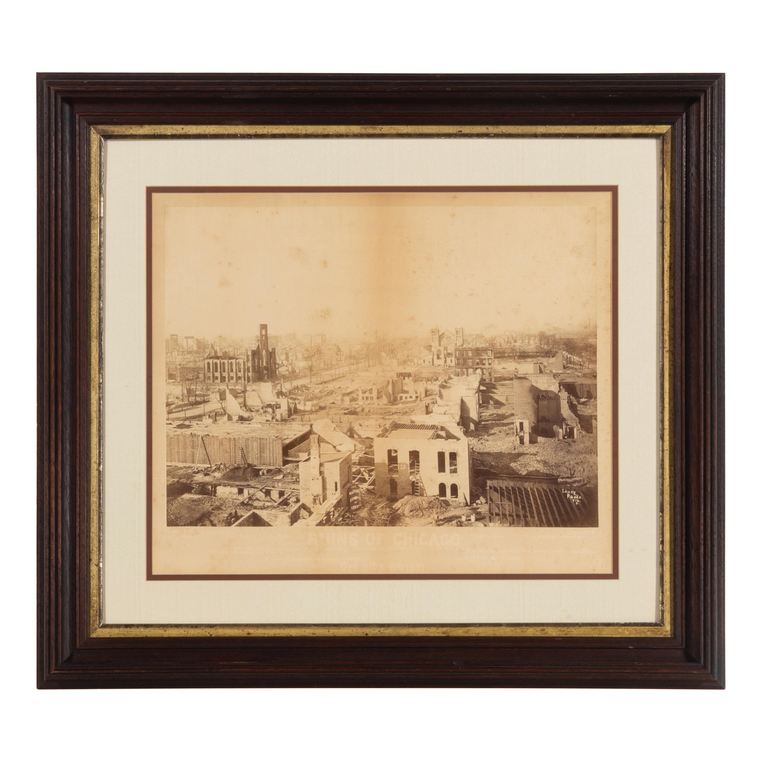 [Chicago Fire]. Landy, James (1838-1897), photographer. Ruins of Chicago . October 1871.
