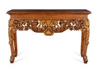 A George II Style Parcel Gilt Mahogany Pier Table
