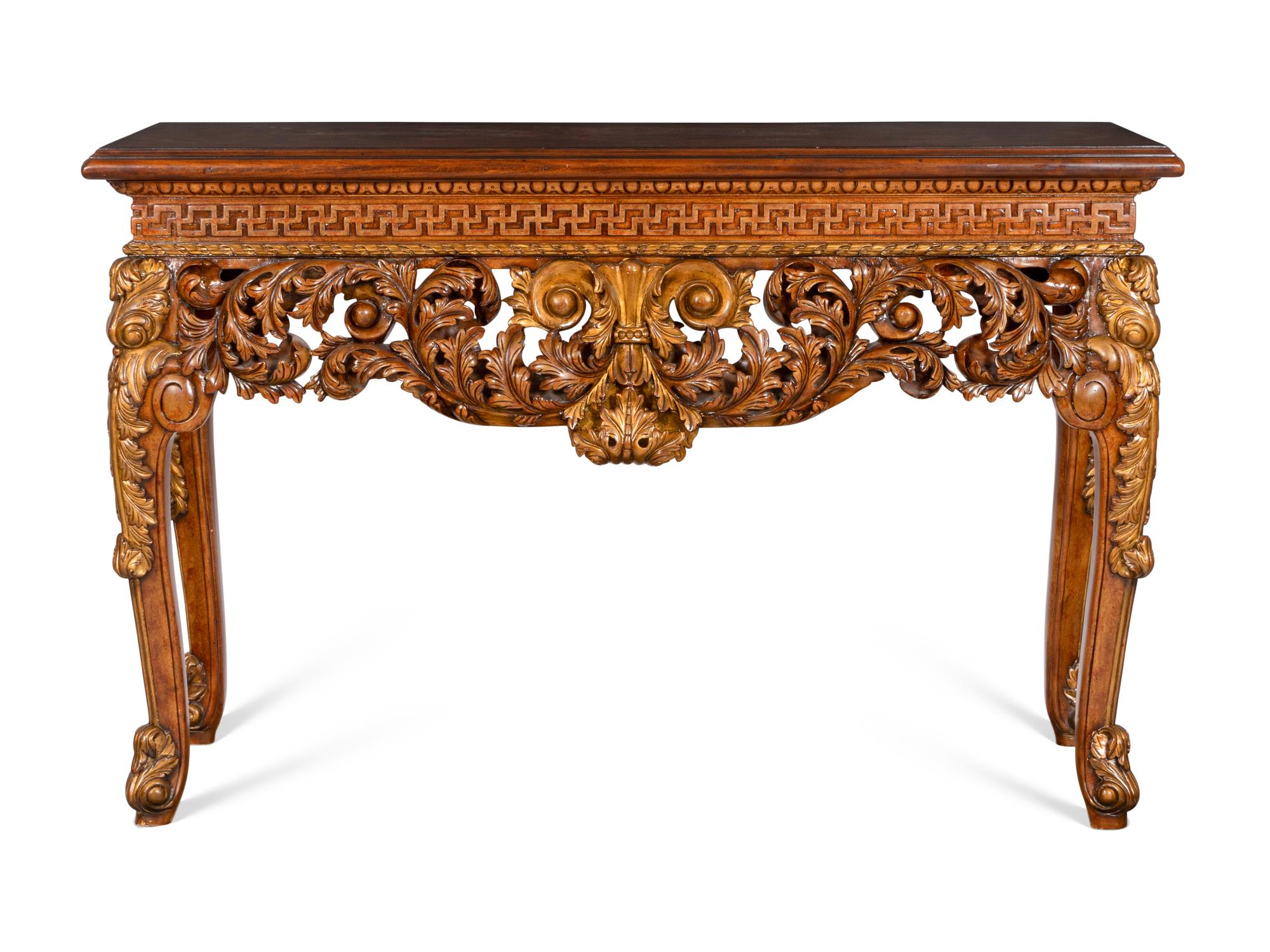 A George II Style Parcel Gilt Mahogany Pier Table