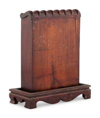A Chinese Gilt and Red Lacquered Wood Shrine