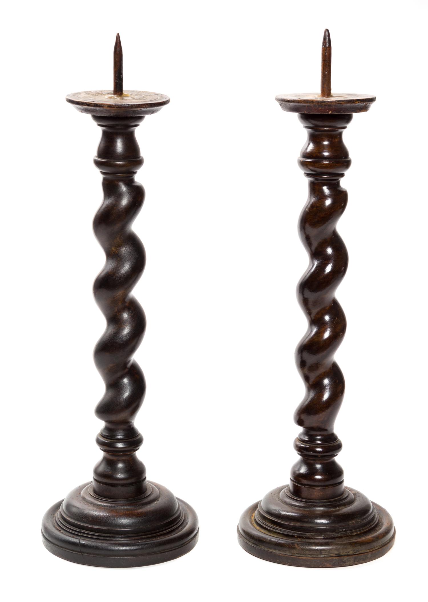 A Pair of Wood Prickets Height 18 inches.