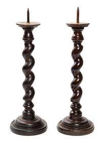 A Pair of Wood Prickets Height 18 inches.