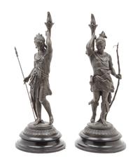 A Pair of Cast Metal Figures Height 16 1/2 inches. — EARLY 20TH CENTURY