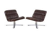 Pair of X Base Lounge Chairs
