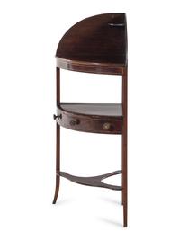 A Regency Satinwood Inlaid Mahogany Corner Washstand