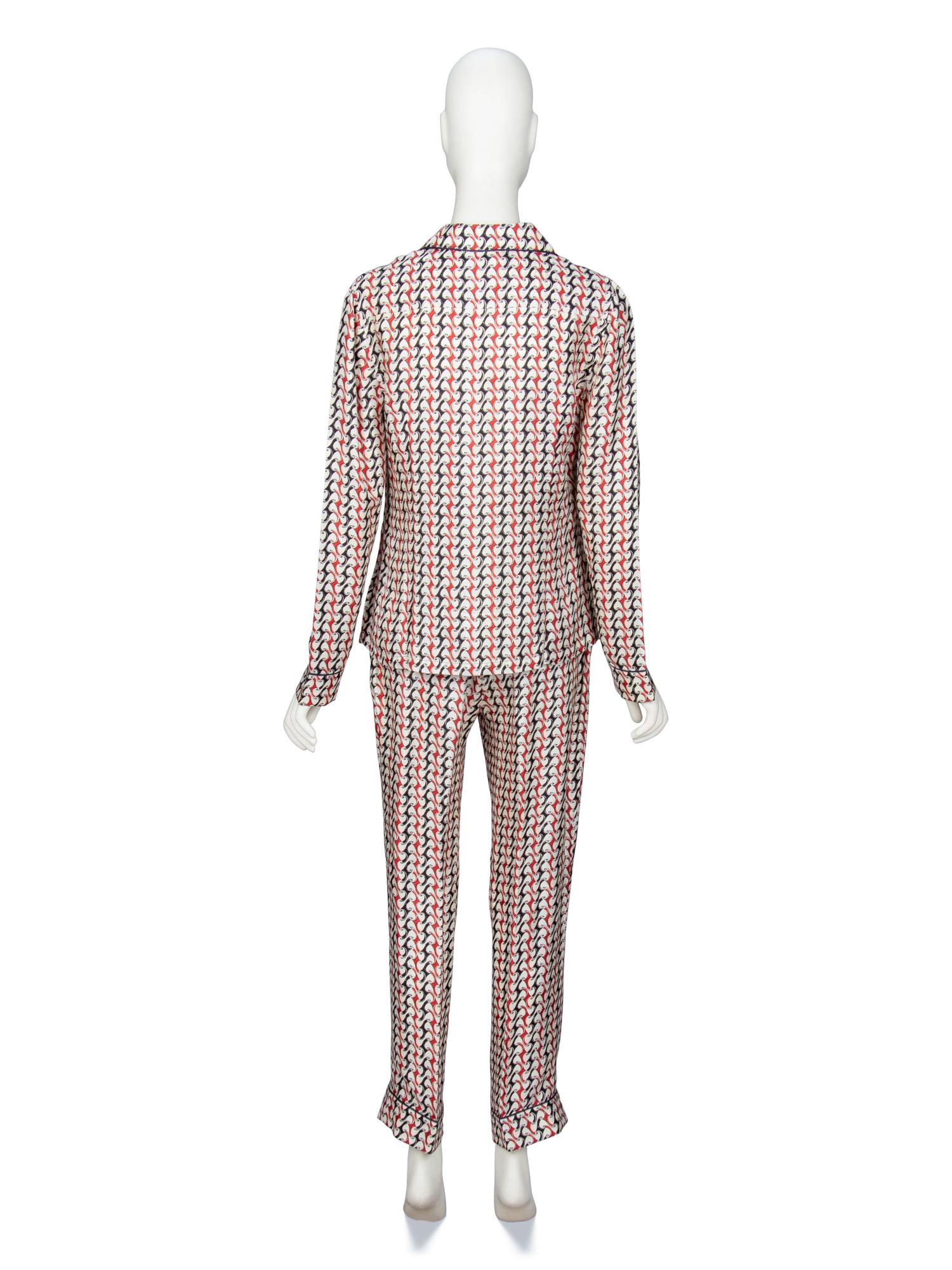 PRADA, PRINTED SILK TWILL PAJAMA ENSEMBLE