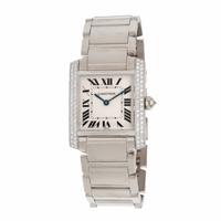Cartier, Ref. 2404, 18K White Gold 'Tank Française' Watch with Factory Diamond Bezel, with Box & Papers
