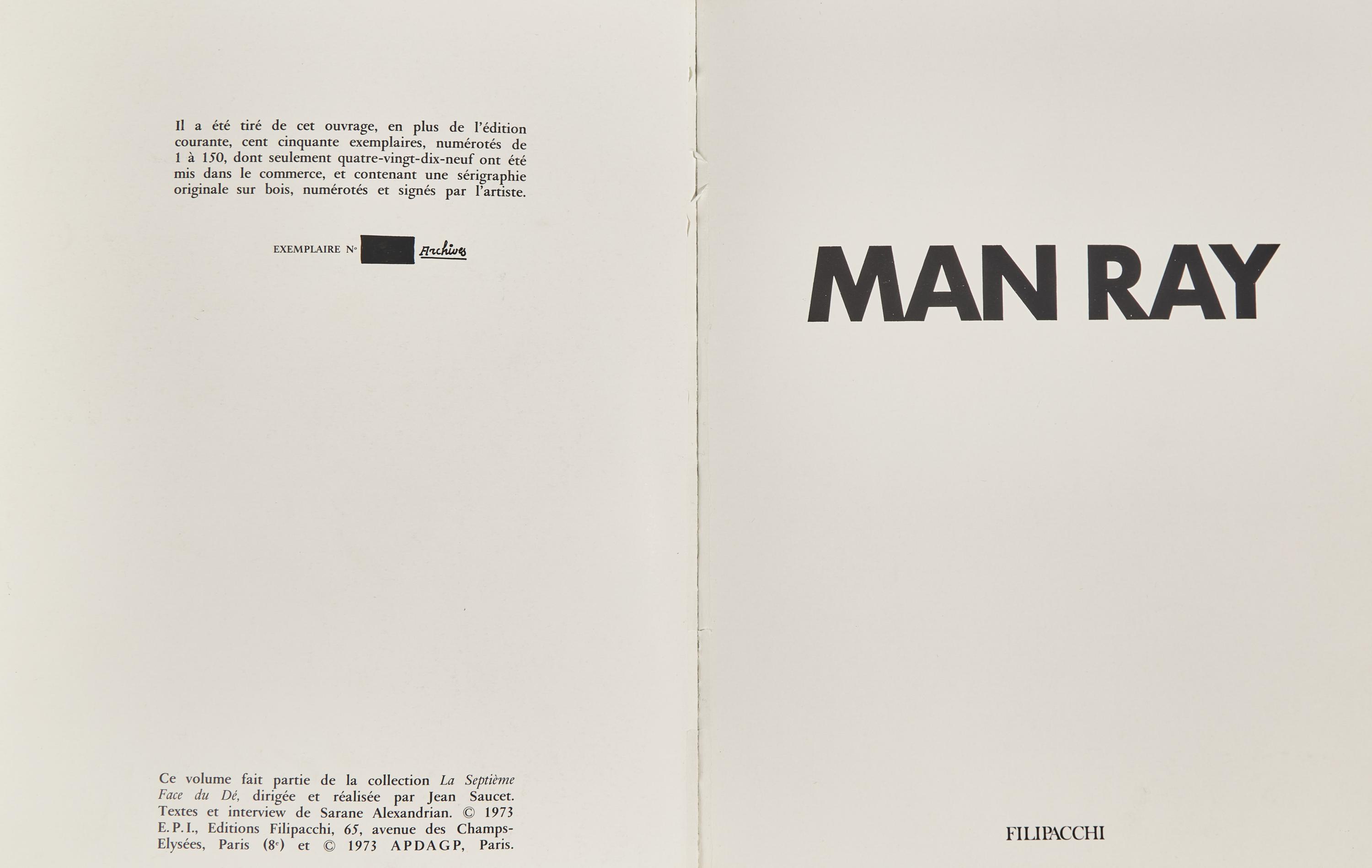 [Man Ray] Alexandrian, Sarane. Man Ray