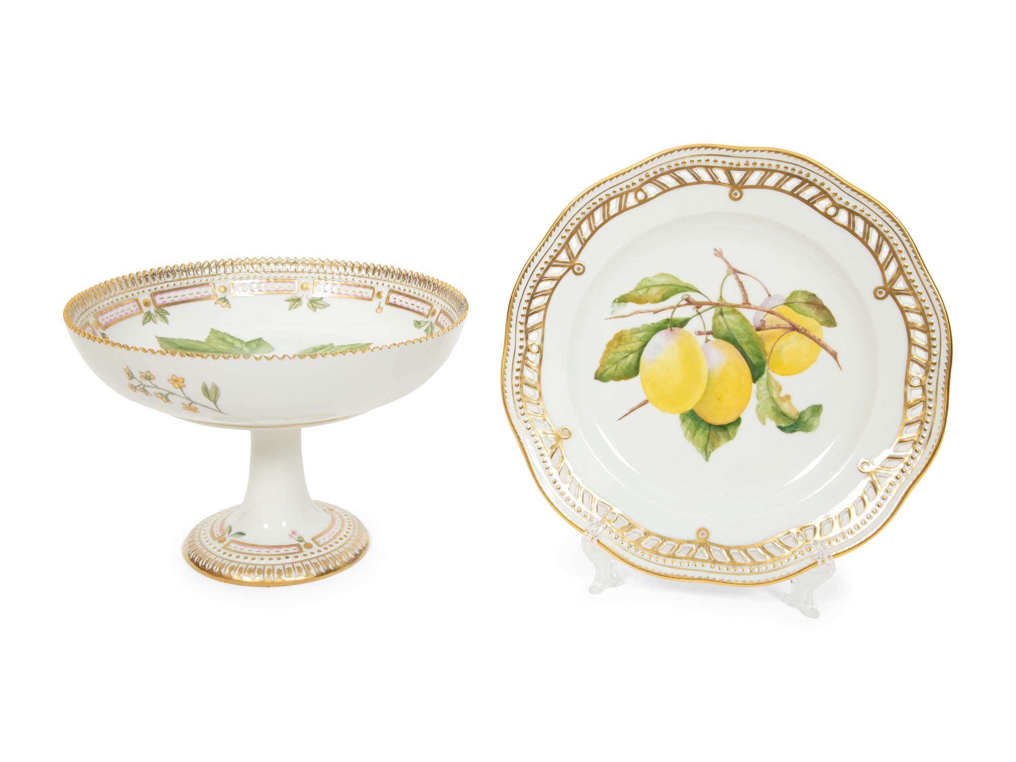 Two Royal Copenhagen Flora Danica Porcelain Table Articles