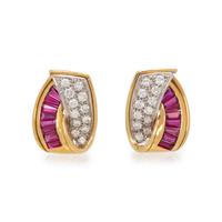 RUBY AND DIAMOND CLIP EARRINGS