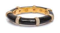 An 18 Karat Yellow Gold, Diamond and Onyx Bracelet, Van Cleef & Arpels, 56.20 dwts.