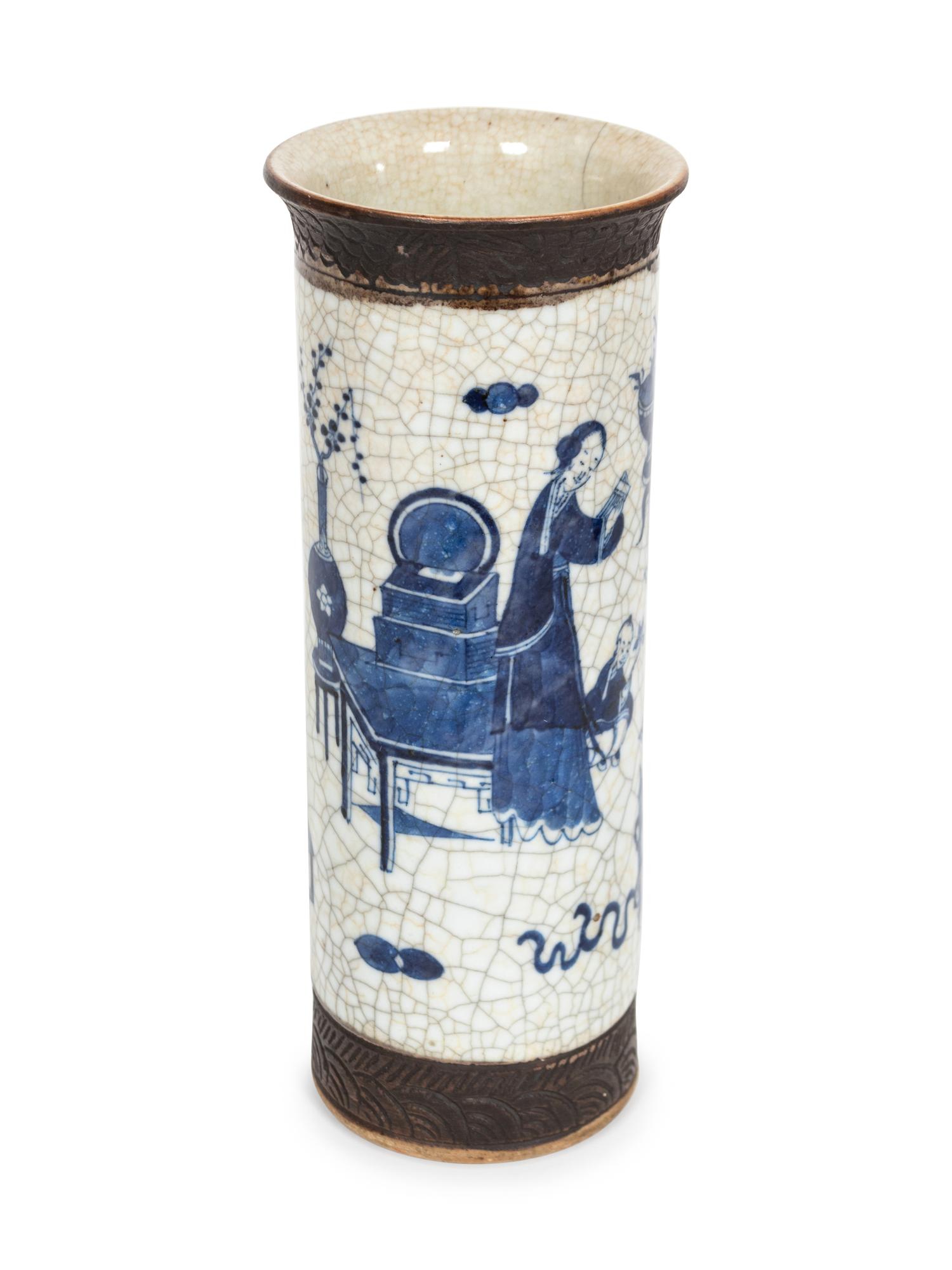 A Pair of Chinese Blue and White Porcelain Vases