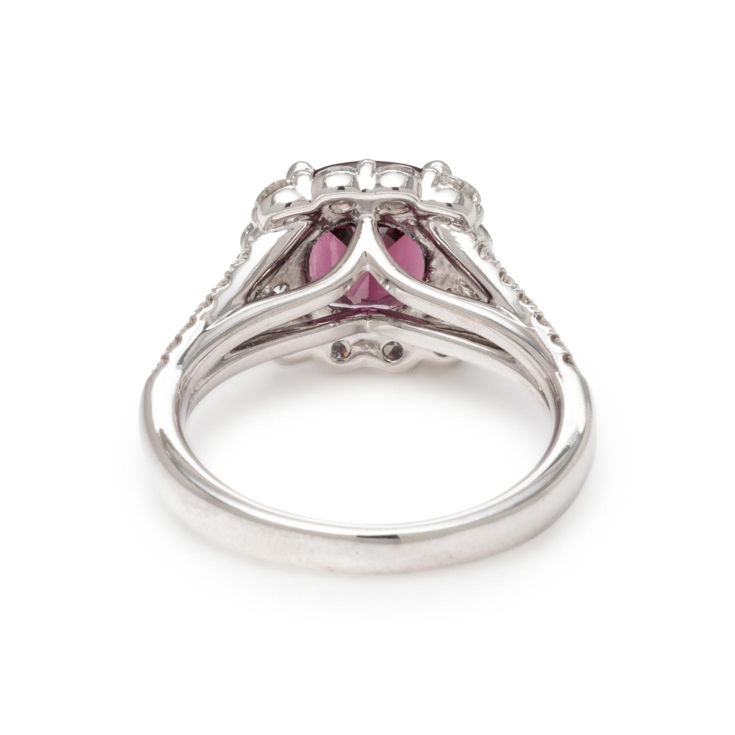 SPINEL AND DIAMOND RING