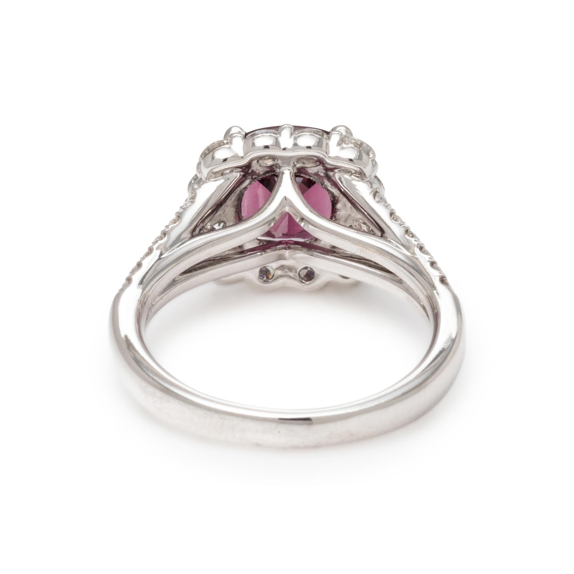 SPINEL AND DIAMOND RING
