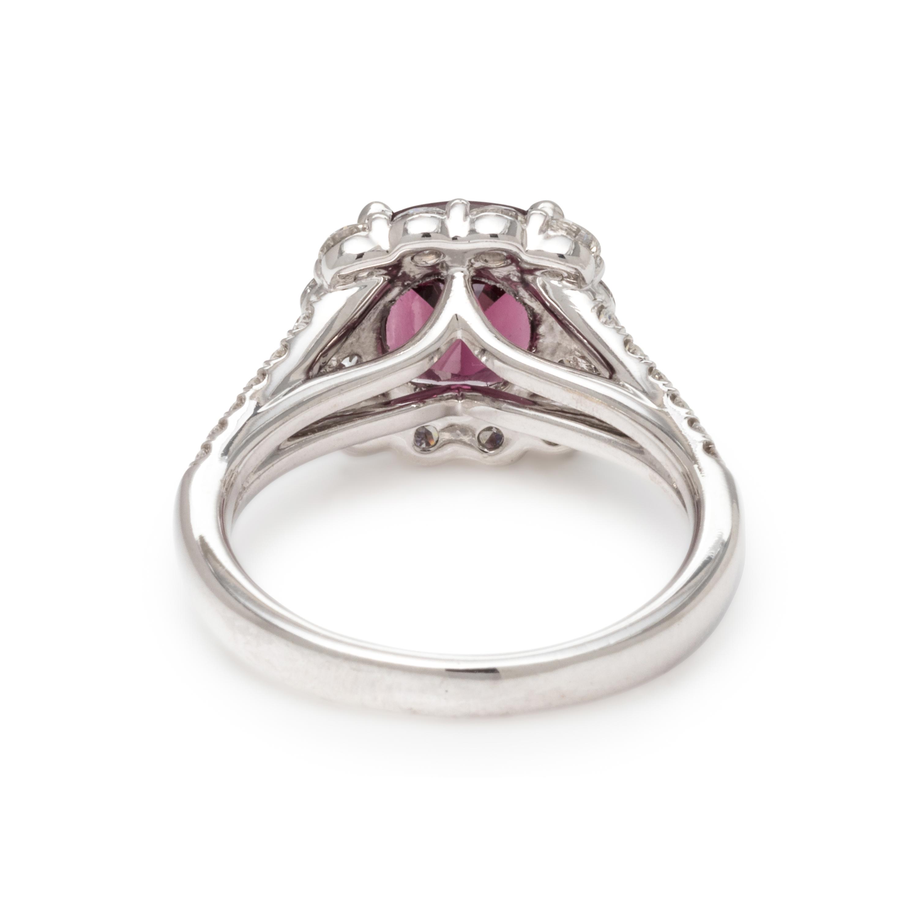 SPINEL AND DIAMOND RING