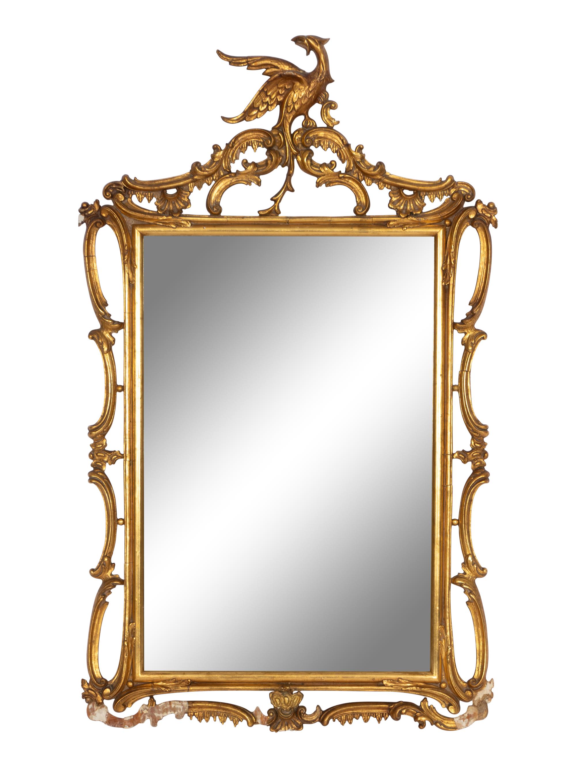 A George III Chinese Chippendale Style Giltwood Mirror