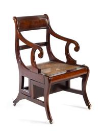 A Regency Mahogany Metamorphic Library Chair Height 36 inches. — CIRCA 1815